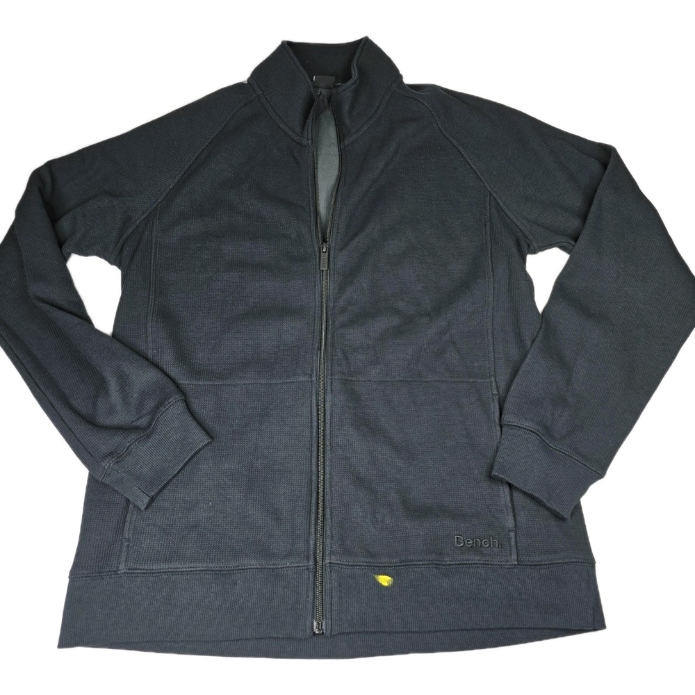 Bench‎ Jacket Mens Large Black Full Zip Urbanwear Fleece Lined Casual Logo